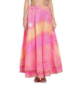 Pink printed cotton skirts