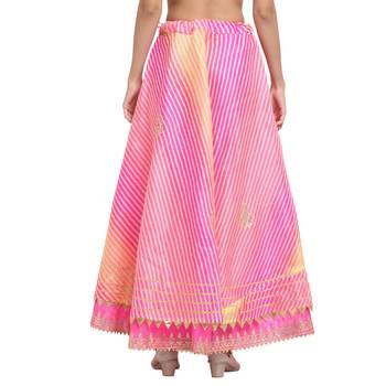 Pink printed cotton skirts 2