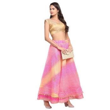 Pink printed cotton skirts 3