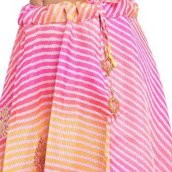 Pink printed cotton skirts 5