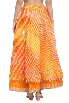 Orange printed cotton skirts