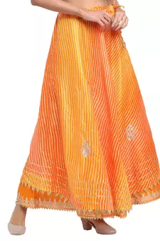 Orange printed cotton skirts