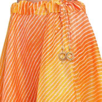 Orange printed cotton skirts 5