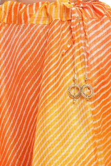 Orange printed cotton skirts