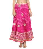 Pink printed silk blend skirts