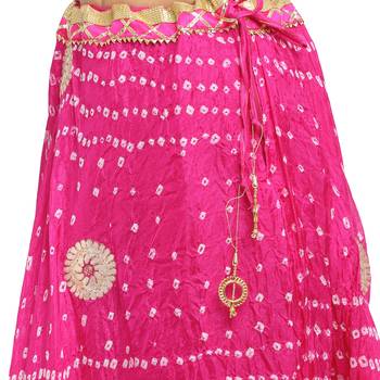 Pink printed silk blend skirts 5