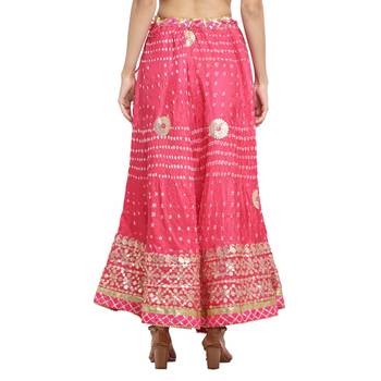 Peach printed silk blend skirts 2