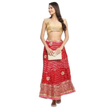 Red printed silk blend skirts 3