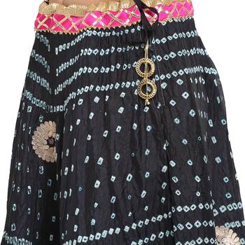 Black printed silk blend skirts 5
