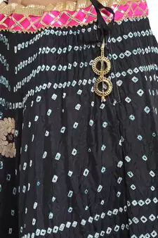 Black printed silk blend skirts