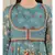 Blue cotton printed stitched  Kurta &  churidar &  dupatta