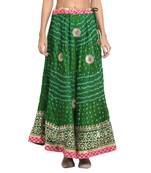 Green printed silk blend skirts