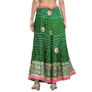 Green printed silk blend skirts 2