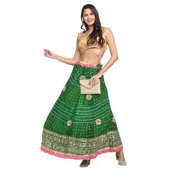 Green printed silk blend skirts 3