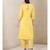 Yellow cotton embroidered stitched  Kurta &  trouser &  dupatta