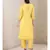 Yellow cotton embroidered stitched  Kurta &  trouser &  dupatta