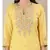 Yellow cotton embroidered stitched  Kurta &  trouser &  dupatta