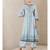 Blue cotton printed stitched  Kurta &  pant &  dupatta