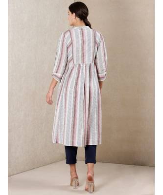 White cotton printed stitched  kurti by RITU KUMAR 4