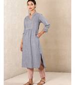 Grey cotton embroidered stitched  kurti