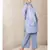 Blue cotton embroidered stitched  kurti &  pant &  scarf