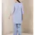 Blue cotton embroidered stitched  kurti &  pant &  scarf