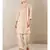 Beige cotton embroidered stitched  kurti &  pant &  scarf