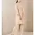 Beige cotton embroidered stitched  kurti &  pant &  scarf