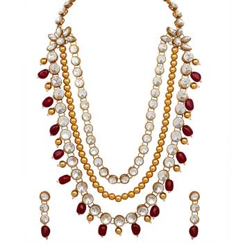 Maroon crystal necklaces 1