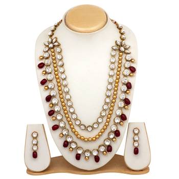 Maroon crystal necklaces 2