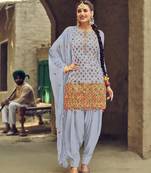 Sky Blue  Faux georgette with Squense work and Embroidey Patiala Suit