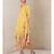 Yellow cotton printed stitched   dress