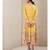 Yellow cotton printed stitched   dress
