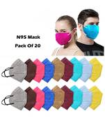 Favon Multi Colored Non Woren Solid N95 Mask Pack Of 20