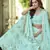 Blue Thread and Sequins embroidered georgette semi stitched lehenga