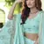Blue Thread and Sequins embroidered georgette semi stitched lehenga