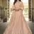Peach Thread and Sequins embroidered georgette semi stitched lehenga