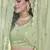 Green Thread and Sequins embroidered georgette semi stitched lehenga