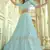 Blue Thread and Sequins embroidered georgette semi stitched lehenga