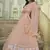 Peach Thread and Sequins embroidered georgette semi stitched lehenga