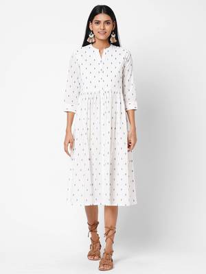 White woven cotton DRESS 1