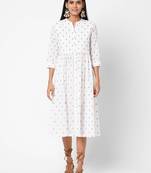 White woven cotton DRESS