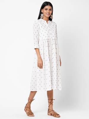 White woven cotton DRESS 3