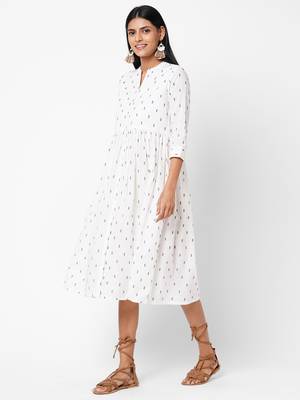 White woven cotton DRESS 4
