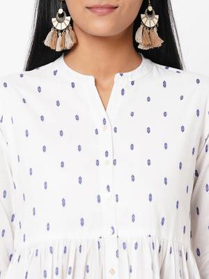 White woven cotton DRESS 5