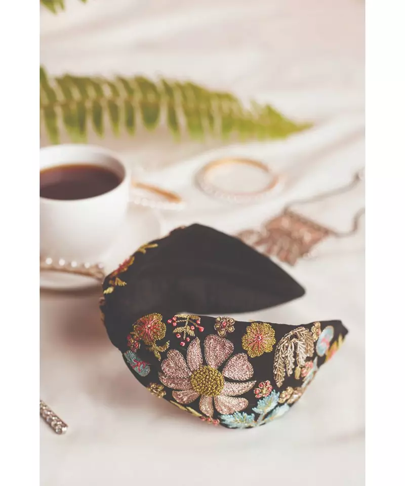Joey & Pooh X Aria Tulip Black Headband for Women