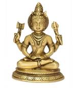 Brass Lord Shiva Meditation Statue for Home   Temple  Office Decorative Showpiece - 12.5 cm  (Brass  Gold)