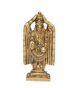 Lord Balaji Statue Decorative Showpiece - 10 cm  (Brass  Gold)
