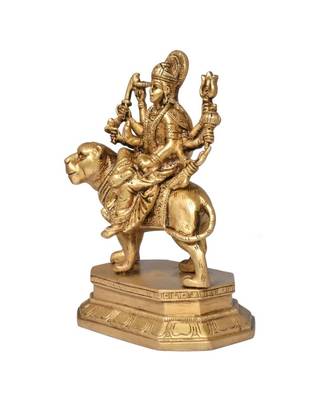 Brass Durga Maa Murti Decorative Showpiece - 15.5 cm  (Brass  Gold) 2