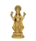 Brass lORD VISHNU "THE PRESERVER" Murti Decorative Showpiece - 15 cm  (Brass  Gold)